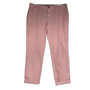 TOMMY HILFIGER - WOMEN'S 8 - PINK CHECK GINGHAM COTTON BLEND PANTS